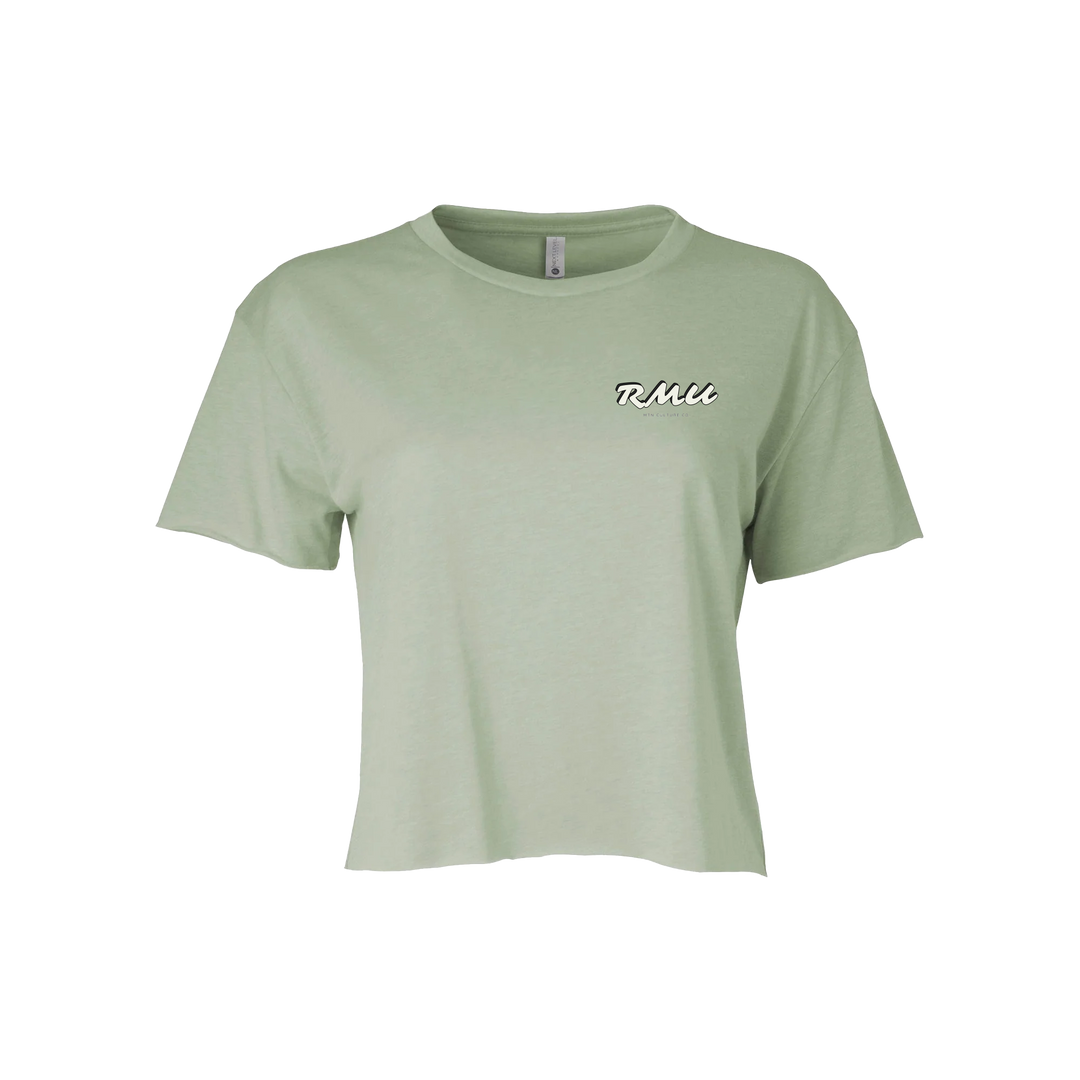 RMU Women's Cursive Crop Tee